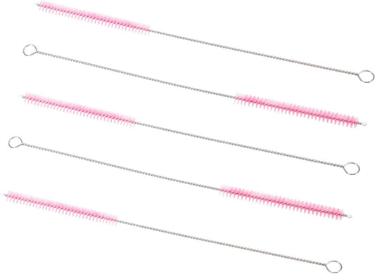 ya 26 10.21 baidi 5Pcs 10 x5/16 Drinking Straw Cleaning Brush Nylon Cleaning Bottle Brush Pink