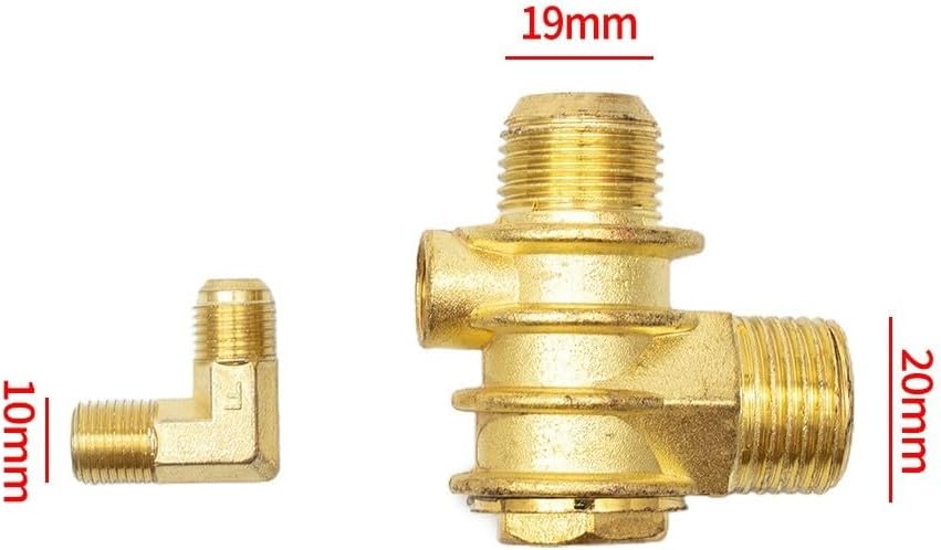 ya 26 10.21 baidi 3-Port Check Valve Brass Male-Threaded Workshop Replacement Air Compressor New