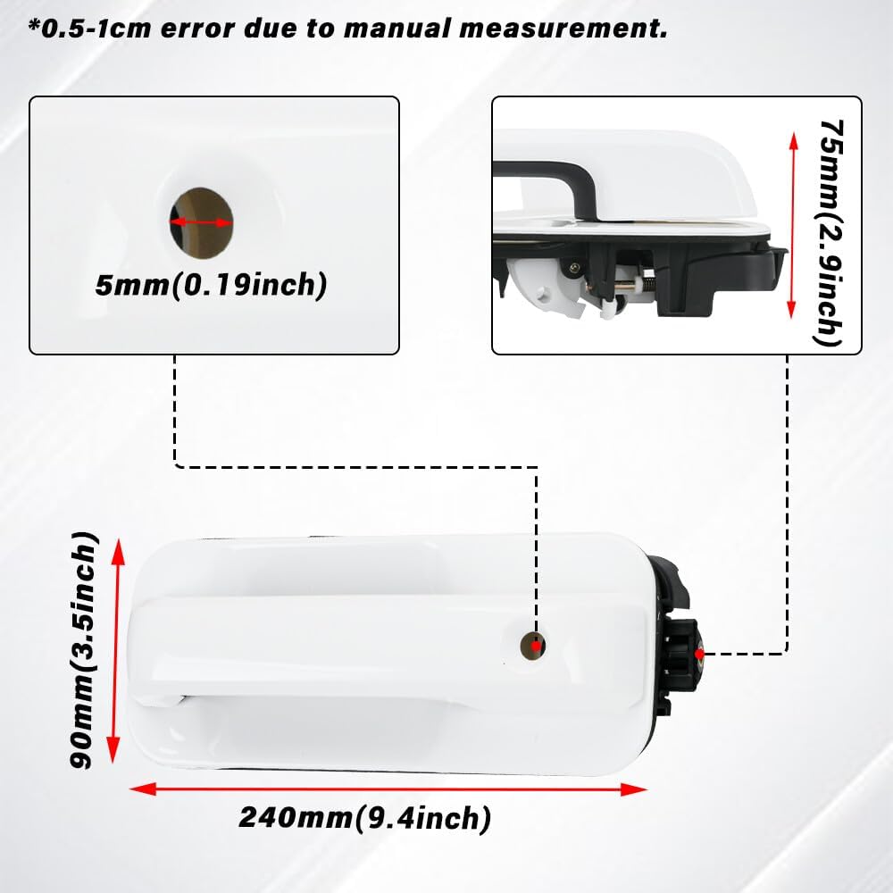 ya 10 9.16 baidi 4X Outside Door Handle Fit 2015-2020 for Ford F150/F-150 Front & Rear Ingot Silver