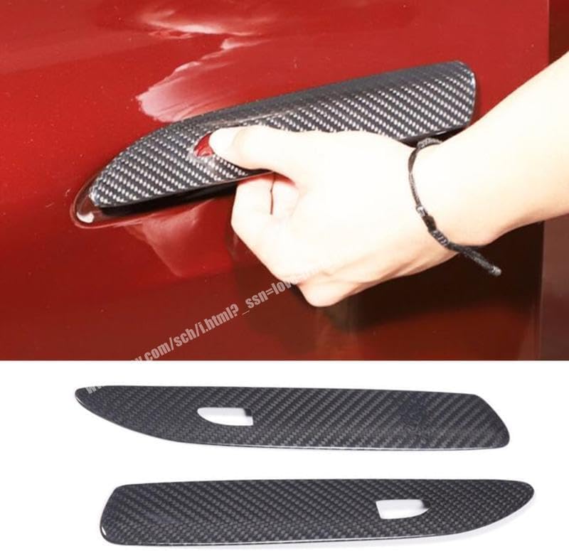 ya 2 8.15 2 Pieces Outer Door Handle Cover Trim for Porsche 911 2020-2024 Real Carbon Fiber 