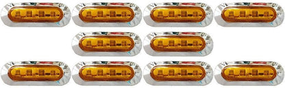 ya 13 9.15 baidi 10Pcs 12/24V Amber SMD 4 LED Truck Side Marker Light Clearance Lamp Trailer