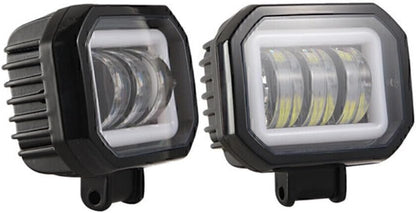ya 4 8.10 Motorrad Vierkant LED Arbeitsleuchte Leiste 12V 24V Tragbar Strahler 2Stk 4 Zoll