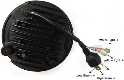 ya 4 8.10 5.75 5-3/4 LED Headlight Motorcycle Headlamp Halo Angle For Harley Dyna Softail