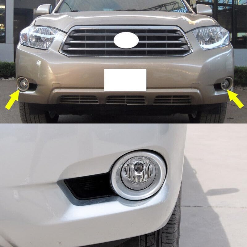 ya 4 8.14 pair of front fog lamp silver protective cover decoration fits for Toyota Highlander 2008-2010