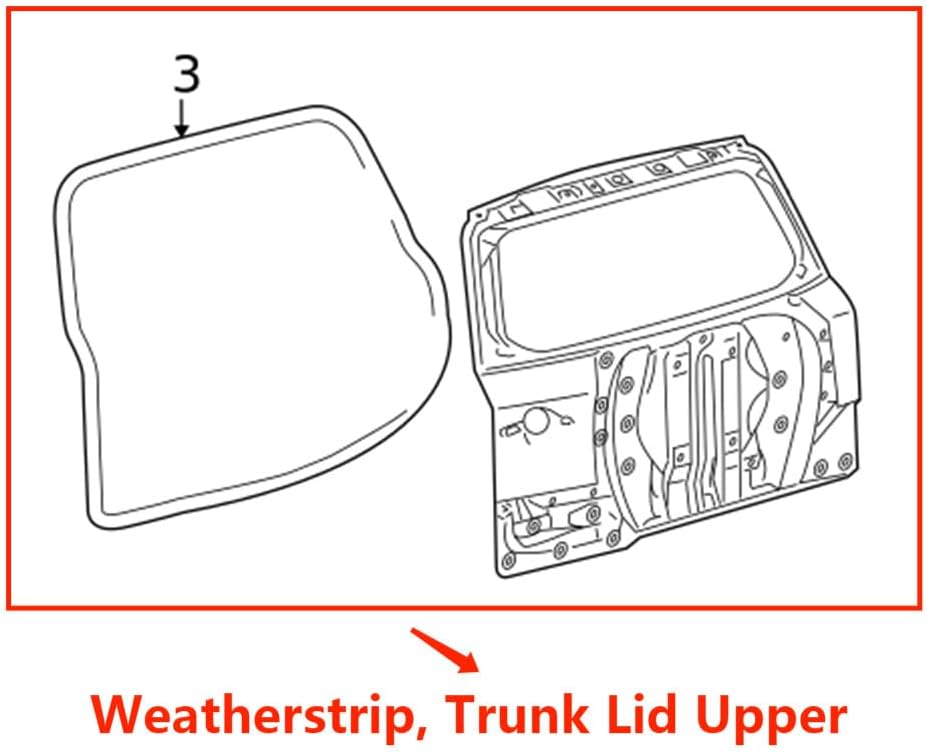 ya 10 9.16 baidi 1x Car Rear Trunk Lid Weatherstrip Rubber Seal Gasket for RAV4 06-12 67881-0R020