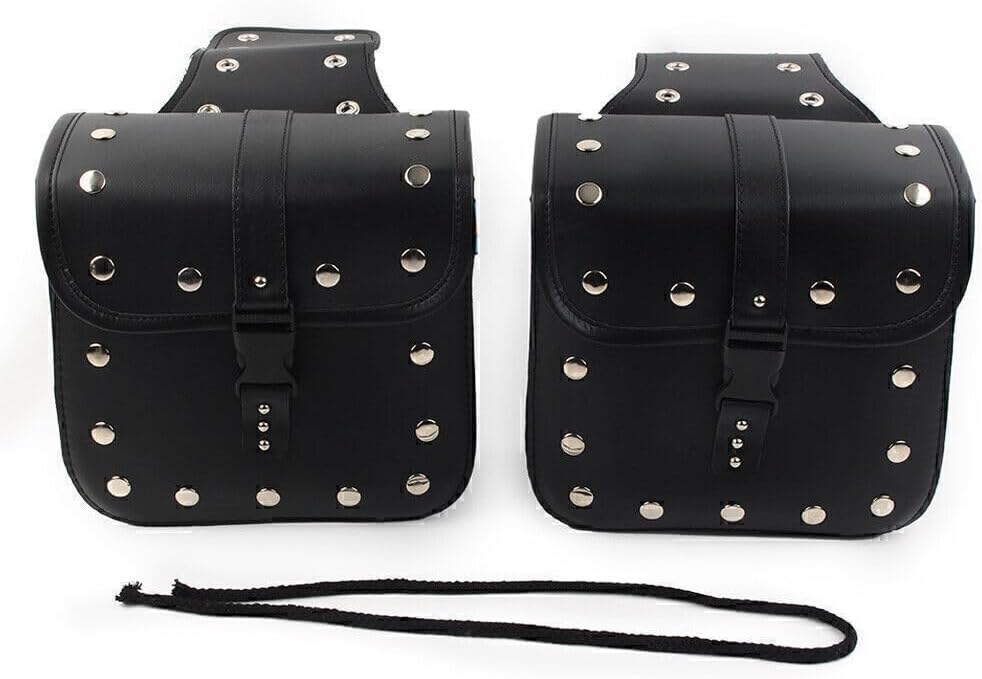 ya 11 9.14 baidi2x Motorcycle Leather Side Saddle Bags Panniers Pouch Luggage Storage Tool Bag
