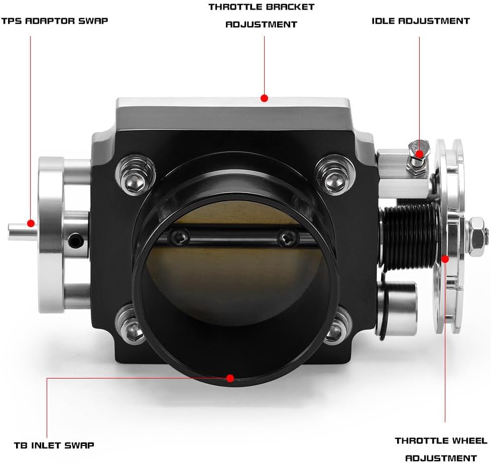 ya 9 10.24 Universal 70MM 2.75'' Billet Aluminum High Flow Intake for MAN ifold Throttle Body