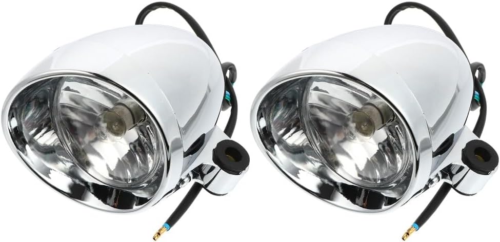 ya 6 8.14 2 Pcs Retro Bullet Fog Light Projector Lights Parts Motorbike Front