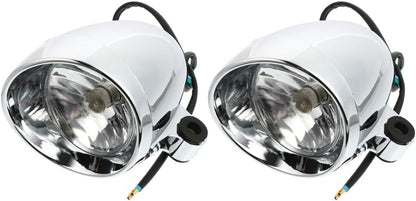 ya 6 8.14 2 Pcs Retro Bullet Fog Light Projector Lights Parts Motorbike Front