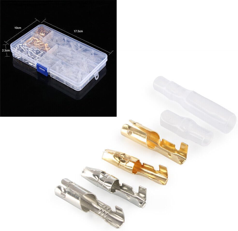 ya 16 10.20 baidi 3.9mm Motorcycle Brass Male & Female Connector w/Covers 100 Sets
