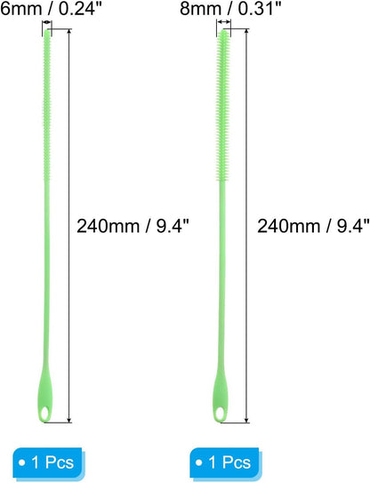 ya 26 10.21 baidi 2 Pcs Silicone Straw Brush 9.4 Inch Bottle Straw Brushes n (6mm+8mm)-2