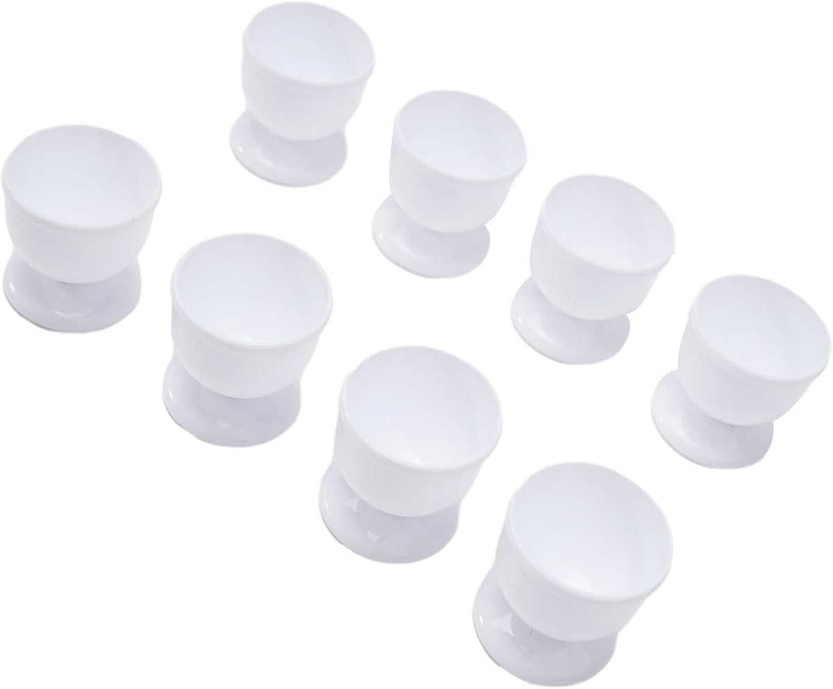 ya 14 9.20 baidi Egg Rack Egg Cup 4/8 Pcs Gifts Plastic Set Tableware White Egg Scoop