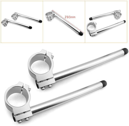 ya 4 8.14 for Suzuki GSXR 600 750 Silver Motorcycle Pair CNC 50mm Clip On Ons Handlebars