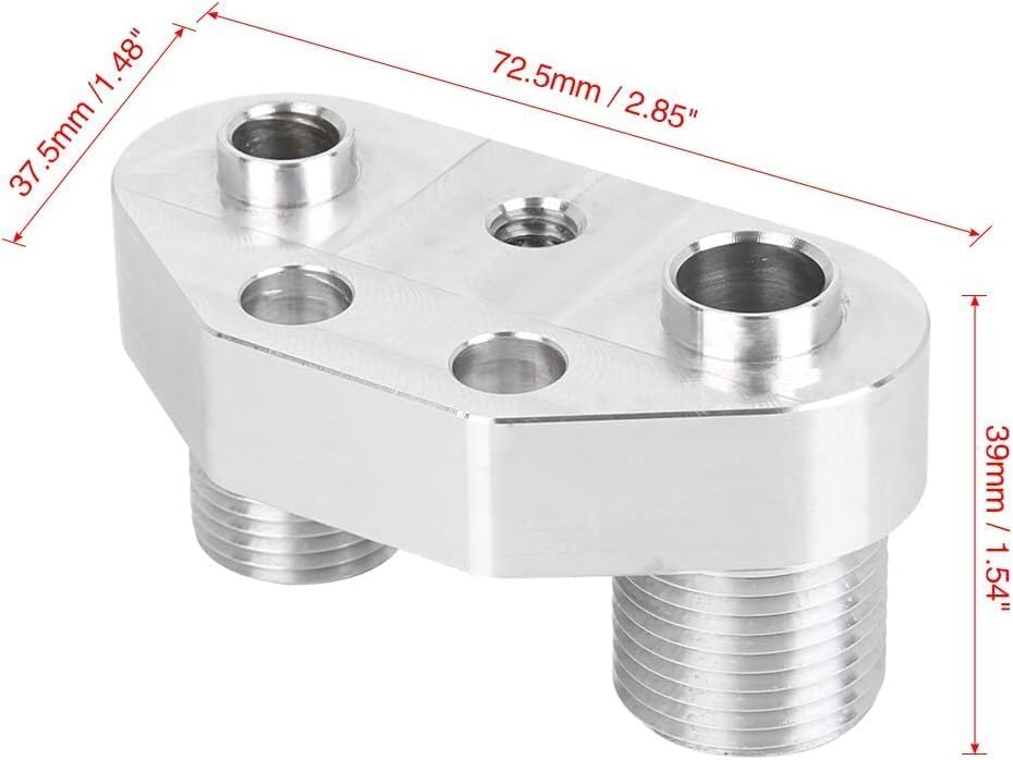 ya 12 10.8 baidi AC Compressor Adapter Fitting for Sanden SD7B10 7176 Aluminum Alloy Silver Tone
