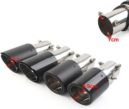 ya 6 8.24 baidi Muffler Tip System Pipe Muffler Nozzle Straight Stainless Steel Silver