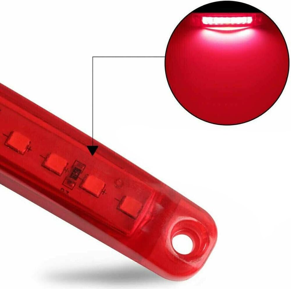 ya 4 8.10 10x Red 9 LED Sealed Side Mark Gap Light 12V Automotive Truck Trailer