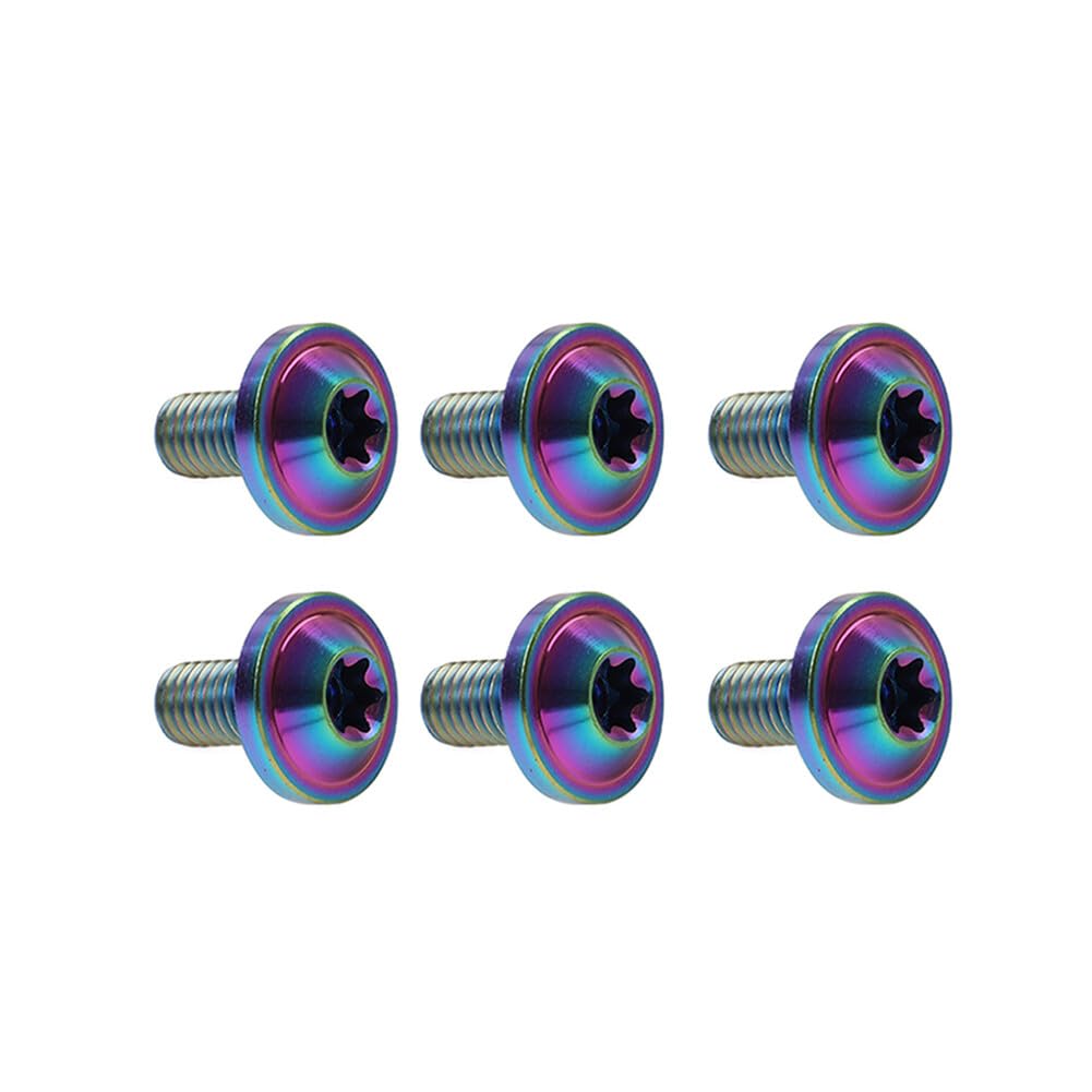ya 6 8.14 6pcs Alloy Bolts Truss Torx Head Screws M6x15mm for Motorcycle Rainbow