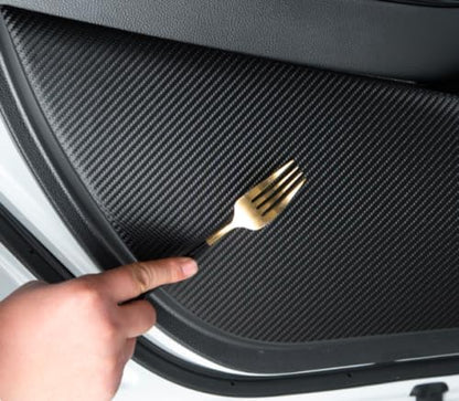ya 3 8.24 baidi Suitable for for for Volvo V60 20-23 Carbon Fiber Polyurethane Synthetic Leather Inner Door Anti-kick pad Panel Decoration 