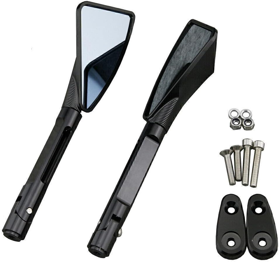 ya 2 8.15 Pair CNC Aluminum Pair Rear Side Mirrors for Yamaha 99-03 R6 2000-2001 R1 Black