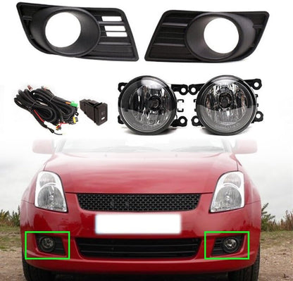 ya 9 10.24 1Set For 2007 2008 2009 2010 for Suzuki for Swift Front Fog Light + Fog lamp Bezel Cover