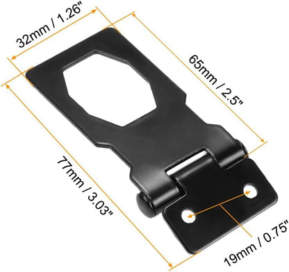 ya 26 10.21 baidi 2.5-inch Keyed Hasp Locks w Screws for Door Keyed Different Black 2Pcs-2