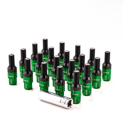 ya 10 9.16 baidi 20x M14x1.25 Wheel Lug Bolt 28mm Shank Cone for SEAT Stud for Most Aftermarket Green