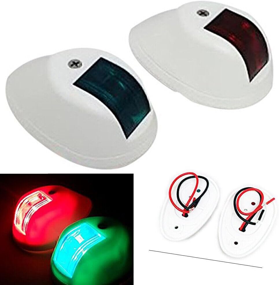 ya 4 8.14 2x Of Boat Navigation Side Light Nylon Housing Green & Red White New Car Auto