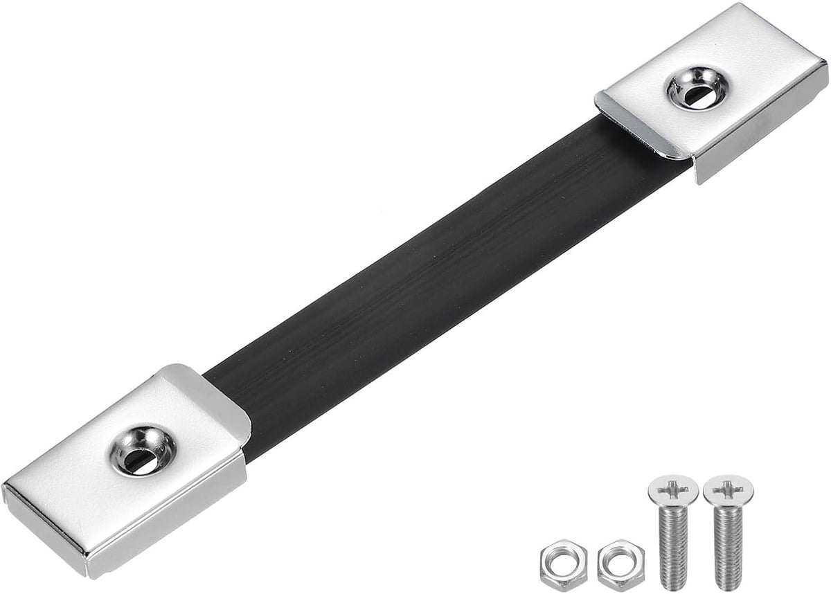 ya 26 10.21 baidi 7.8 Inch Rubber Handle Strap Replacement with Metal End Caps, Silver Tone