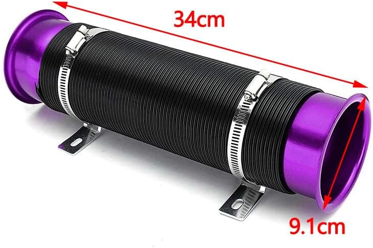 ya 10 9.16 baidi 3'' 76mm Flexible Car Cold Air Intake Hose Filter Pipe Telescopic Tube Purple