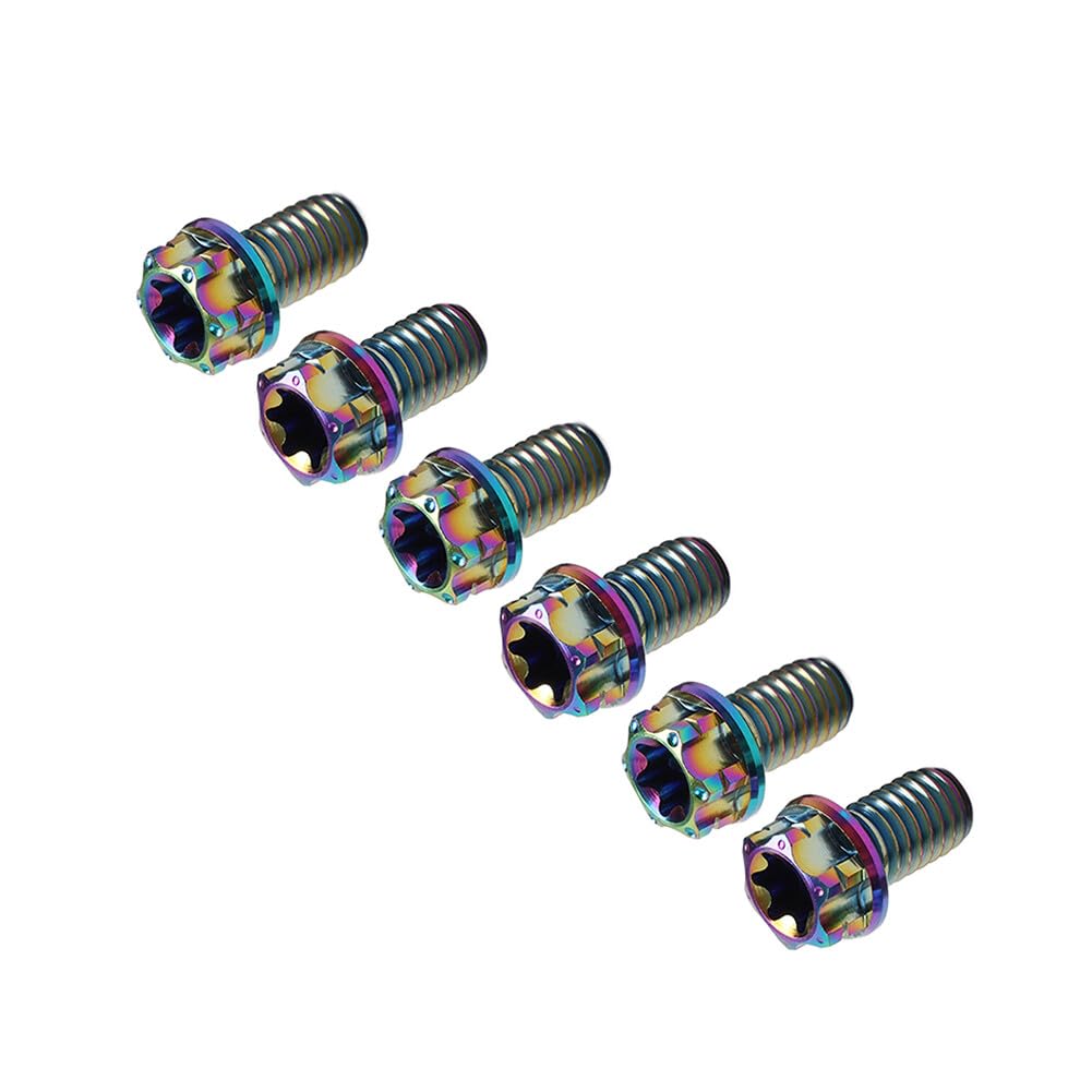 ya 9 10.24 6pcs Bolts Torx Head Flange Screws M6x35mm for Motorcycle Bike Rainbow