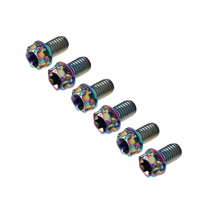 ya 9 10.24 6pcs Bolts Torx Head Flange Screws M6x35mm for Motorcycle Bike Rainbow