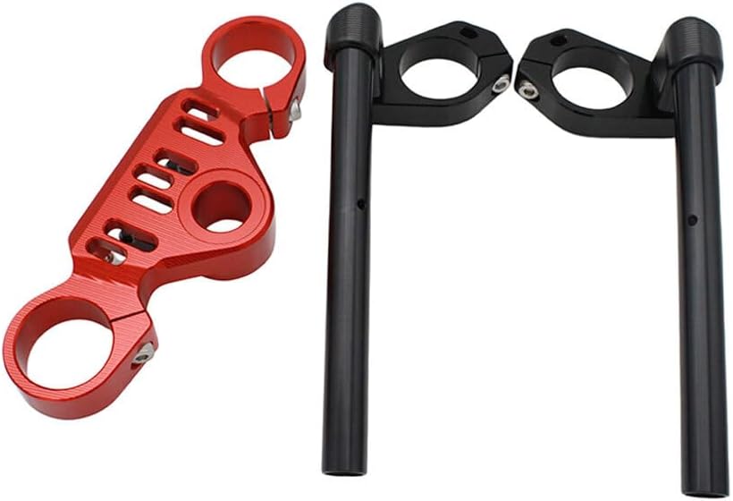 ya 4 8.14 Motorcycle Clip-Ons Handlebar Handle Bar Clip Ons For CF-MOTO 450SR 2023+ Red