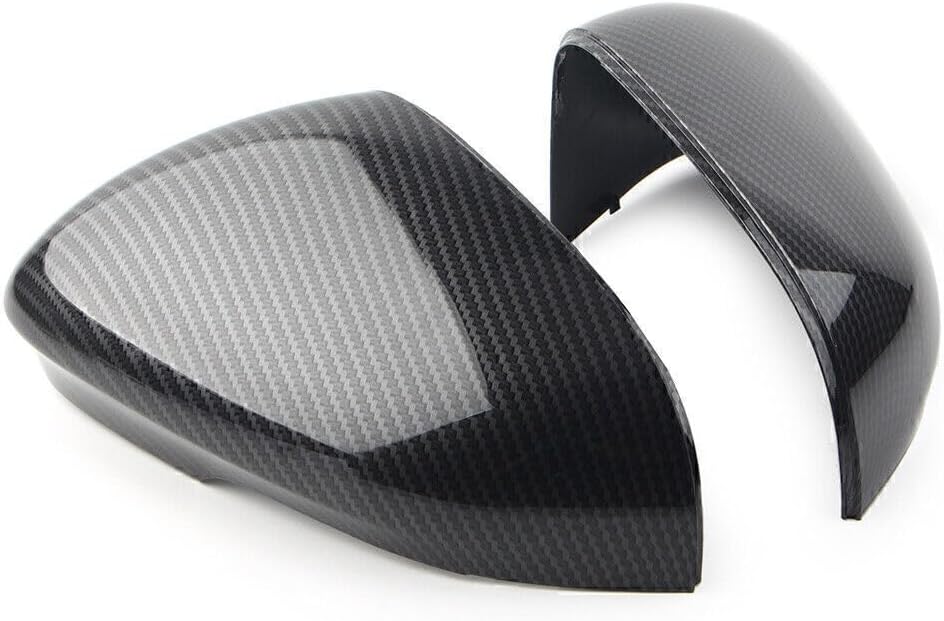 ya 4 8.14 Pair Carbon Fiber Rear Side View Mirror Cover Cap for Jaguar XF XFR XFR-S XJ XE