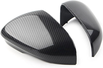 ya 4 8.14 Pair Carbon Fiber Rear Side View Mirror Cover Cap for Jaguar XF XFR XFR-S XJ XE