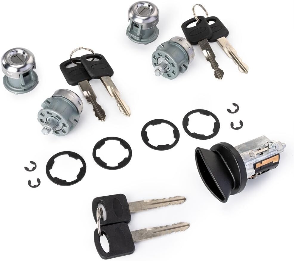 ya 11 9.14 baidiIgnition Cylinder & 4 Door Lock Set 703369 for Ford Econoline Van E150 E250 E350