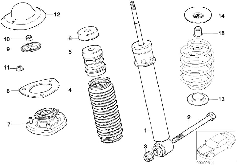 ya 8 8.24 baidi 2 Rear Suspension Shock Absorber Mount Set L/R for BMW 00-06 X5 E53 33526773669