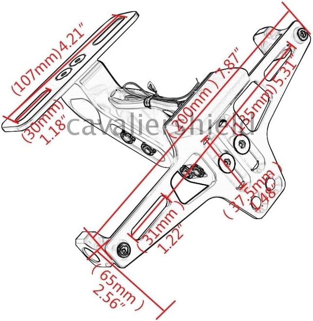 ya 13 9.15 baidi Motorcycle Red Aluminum License Plate Holder Bracket Fender Eliminator for Honda