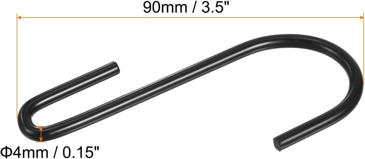 ya 26 10.21 baidi 3.5 S Shaped Hooks, 10 Pack Multipurpose S Hanging Hooks, Black