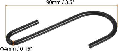 ya 26 10.21 baidi 3.5 S Shaped Hooks, 10 Pack Multipurpose S Hanging Hooks, Black-2