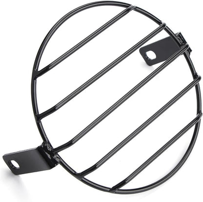 ya 4 8.14 7 Inch Aluminum Alloy Motorcycle Headlight Mesh Grill Cover Black For Harley Cafe Racer