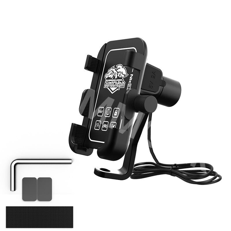 ya 6 8.24 baidi CNC Aluminum Motorcycle Holder Mount Rear Mirror USB for Charger for Cell Phone GPS
