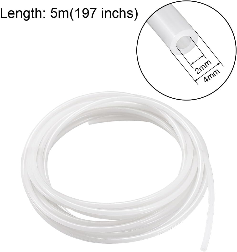 ya 14 9.20 baidi 4mm OD 2mm ID 5m Long PA12 Nylon Tube for Air Line Brake Fluid Transfer White-1