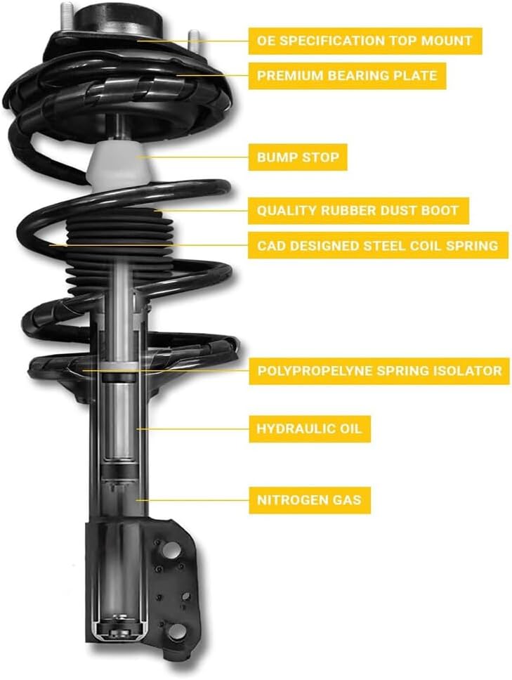ya 10 9.16 baidi Set 4 Front & Rear Complete Shocks Struts For 2008-2012 for Honda for Accord 2.4L 3.5L