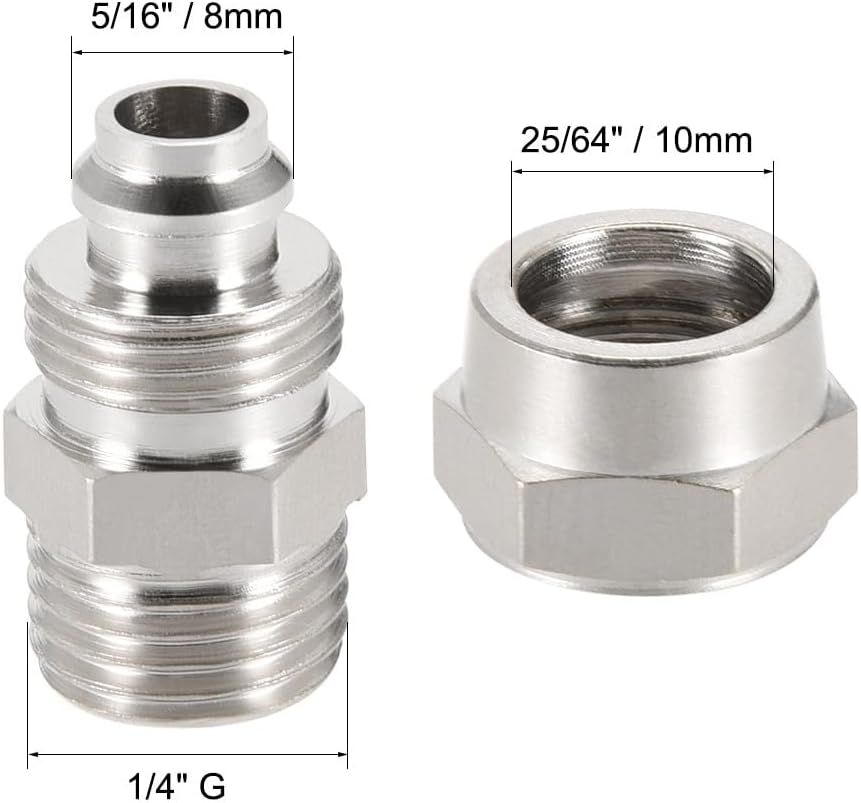 ya 14 9.20 baidi Re ble Fitting Connector Quick Coupler 1/4 G Male x 5/16 Hose Air Hose Plug-1