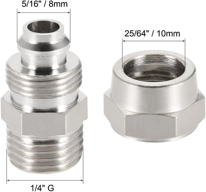 ya 14 9.20 baidi Re ble Fitting Connector Quick Coupler 1/4 G Male x 5/16 Hose Air Hose Plug-1