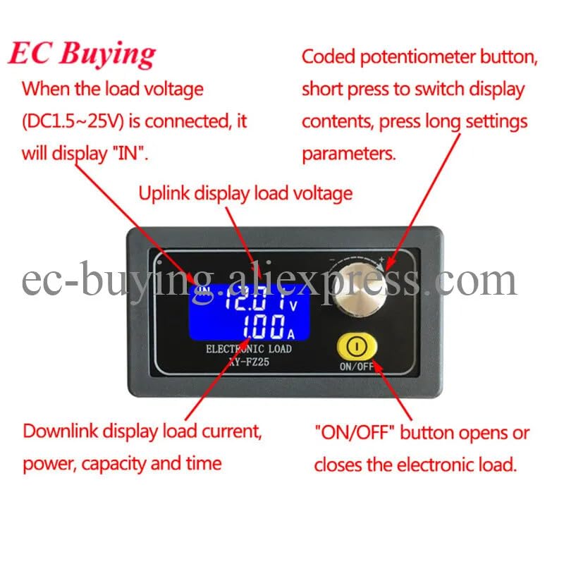 ya 16 10.20 baidi Digital Battery Capacity Tester 5A 35W 4A 25W Voltmeter with Constant Electronic Load -