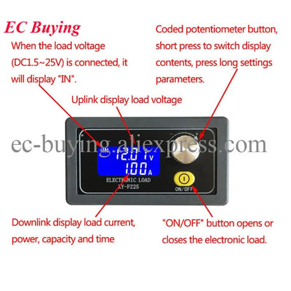 ya 16 10.20 baidi Digital Battery Capacity Tester 5A 35W 4A 25W Voltmeter with Constant Electronic Load -