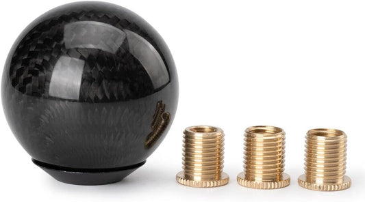ya 4 8.14 Universal Round Ball Shape Carbon Fiber Car Gear Shift Knob Head Shifter Lever