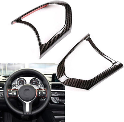 ya 5 8.24 baidi 2x Carbon Fiber Steering Wheel F for Ram e Decoration Cover Trim Fit for BMW M3 M4 M5 X5
