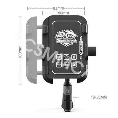 ya 6 8.24 baidi Aluminum Motorcycle Cell Phone Holder Rear Mirror Mount with USB for Charger 18W